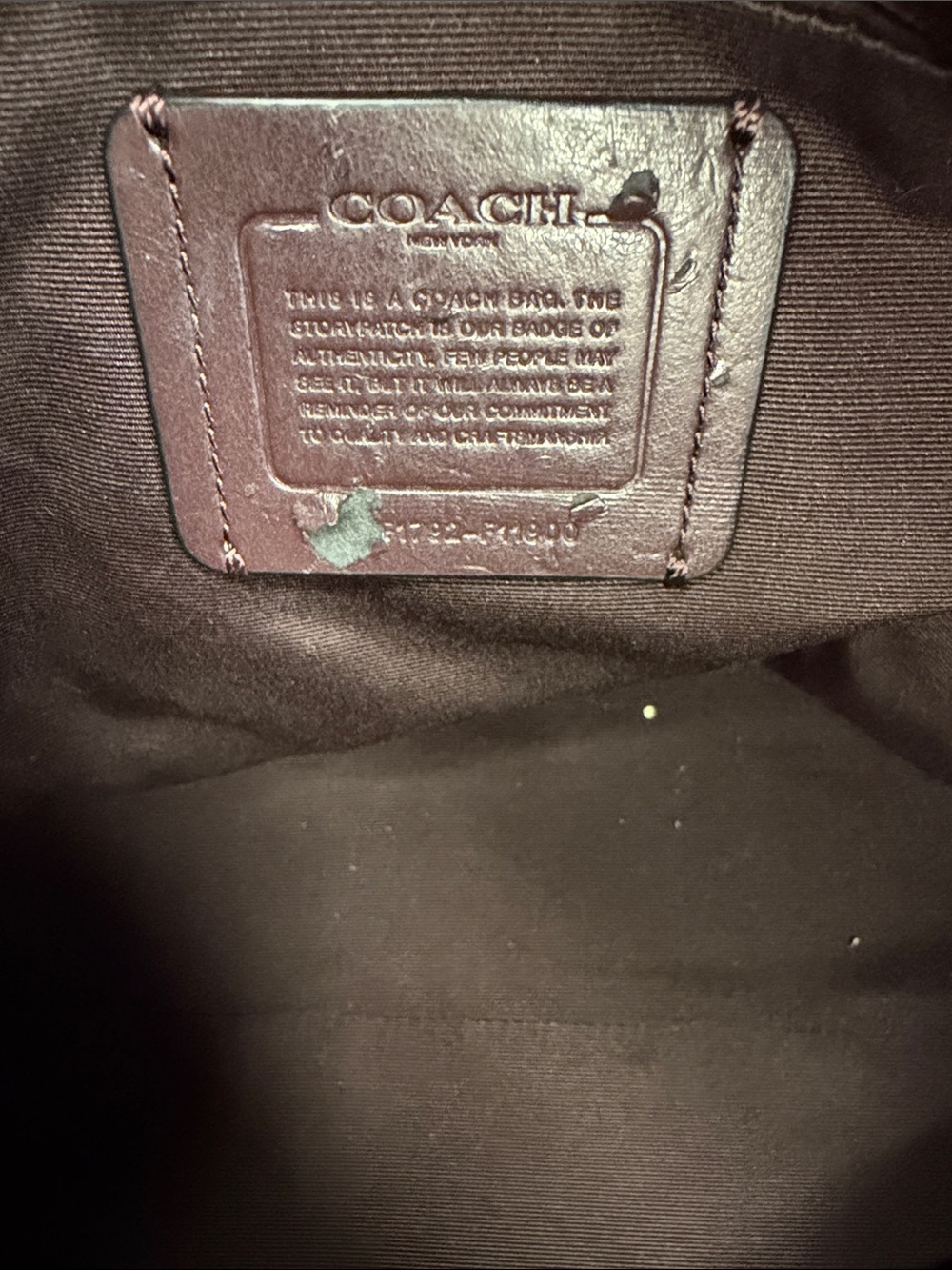 Coach Wine Saffiano Tote with Gold Hardware - Picture 7 of 7